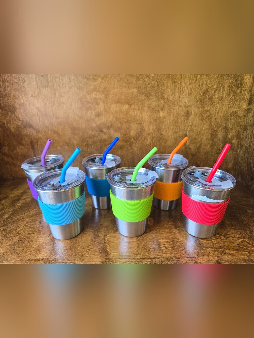 Set of 6 Stainless Steel Kids Cups 12 oz